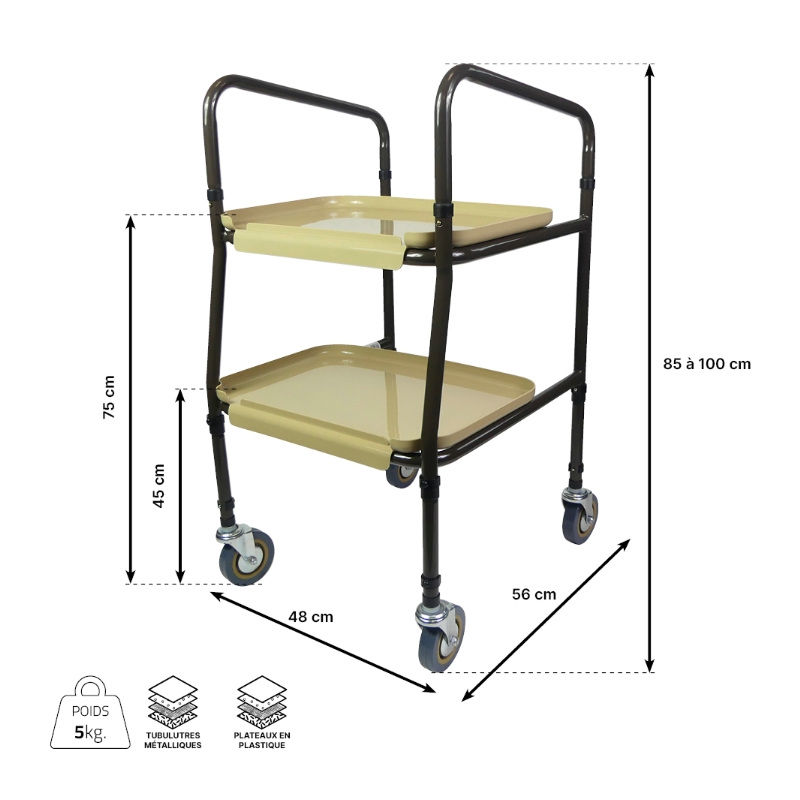 Desserte de table roulante