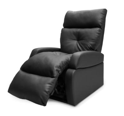 Fauteuil releveur Cosy, Médium, en vinyle noir, avec modules de couettes zippés