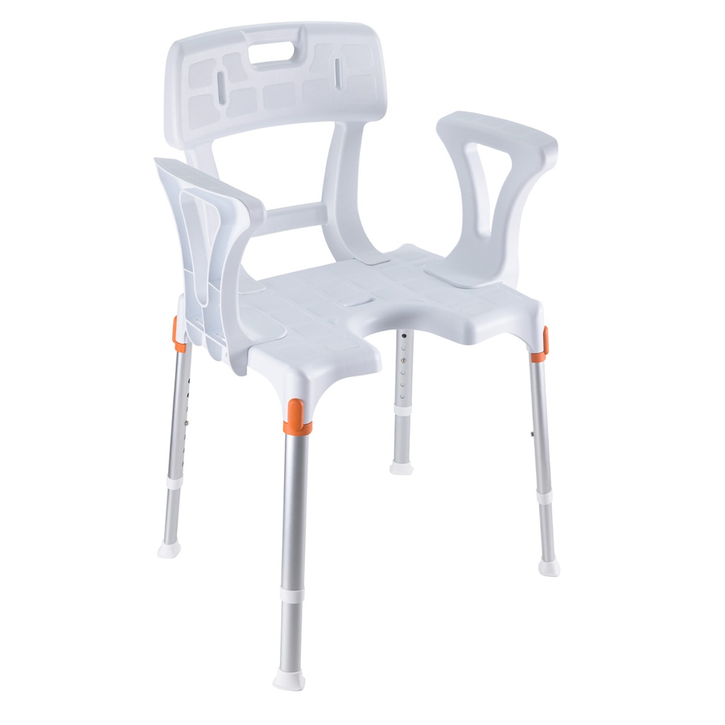 [988.311] Chaise de douche réglable avec accoudoirs et dossier GCare Home Ergochair