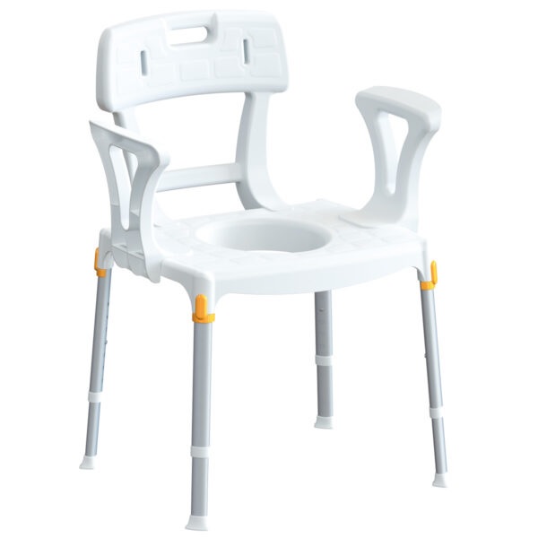 Chaise hygiénique avec dossier et accoudoirs, GCare Home Ergocommode