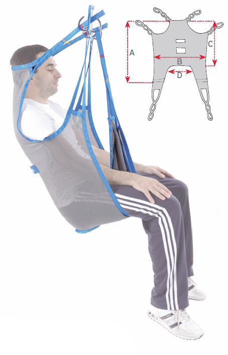 Sangle universelle Basic-Loop avec têtière L - liée à un lève-personne à la location